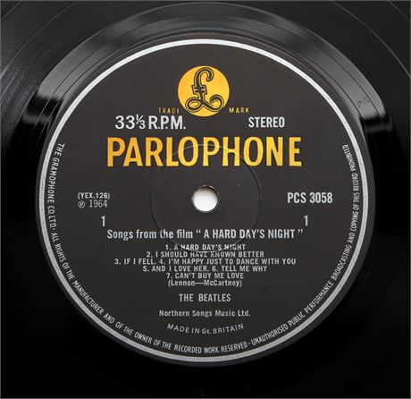 The Beatles - A Hard Day's Night UK 1969 STEREO Y&B Parlophone LP EX+