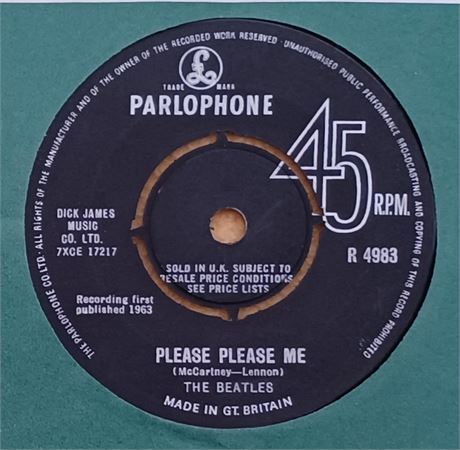 BEATLES " PLEASE PLEASE ME "SUPER MONSTER RARE '64 UK 45 WITH SIUK TXT