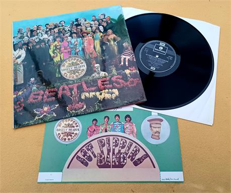 BEATLES " SGT PEPPER " SUPERB UK PATHE MARCONI CONTRACT PRESS WITH INSERT