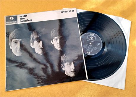 " WITH THE BEATLES  " SUPERB UK 2 BOX EMI RARE PATHE MARCONI CONTRACT PRESS