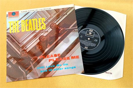 BEATLES " PLEASE PLEASE ME "SUPERB UK PRE-OIL CRISIS 2BOX EMI IN TRI FLIP SLV