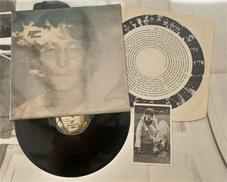 JOHN LENNON " IMAGINE " SUPERB EARLY UK LP + CUSTOM INNER POSTER & CARD